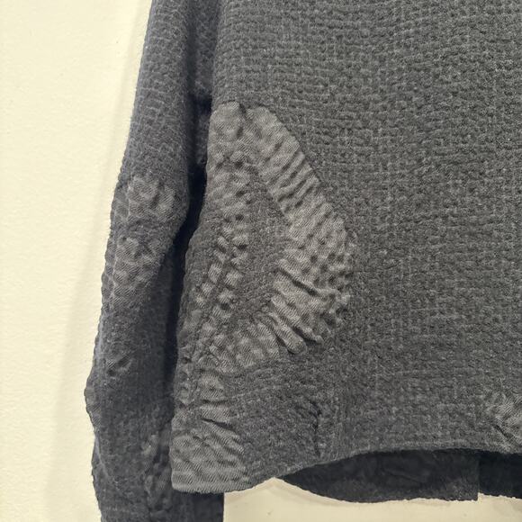 Crea Concept Textured Black One Button Jacket Women’s Size 38 Wool Blend Artsy - Picture 9 of 13